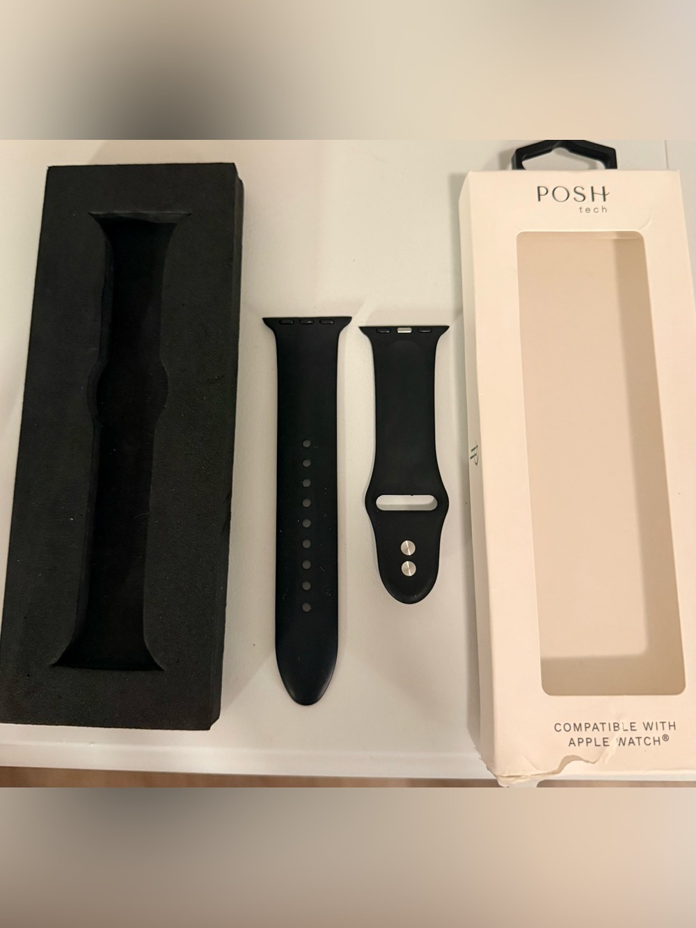 Black Silicone Apple Watch Band Compatible with 38mm-49mm Across all Models